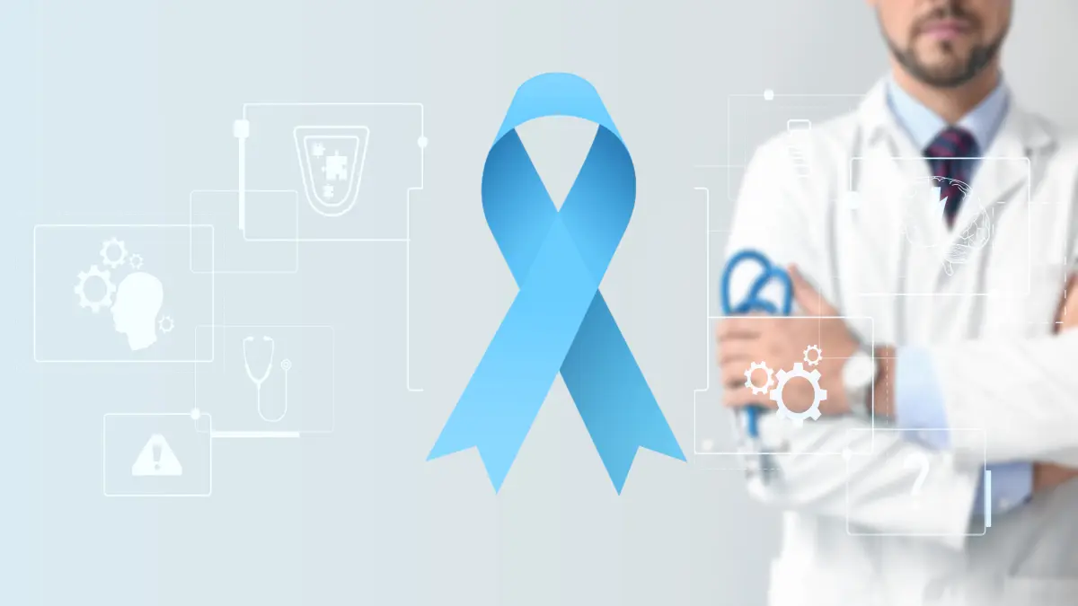 Blaue Schleife als Symbol für Prostatakarzinom