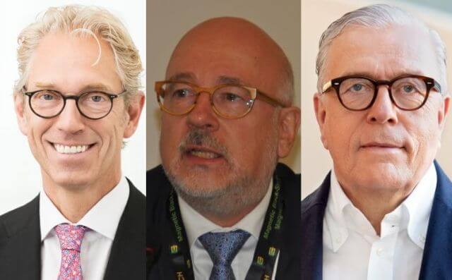 Gegen die vorgeschlagene Abschaffung der ambulanten Fachärzteschaft protestierten der KBV-Vorsitzende Dr. Andreas Gassen, der SpiFa-Vorsitzende Dr. Dirk Heinrich und der Präsident der Bundesärztekammer, Dr. Klaus Reinhardt. Foto: KBV/SpiFa/BÄK