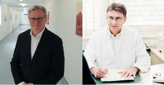 Prof. Dr. Axel Häcker (links) ist ab dem 1. April der neue Leiter der Klinik für Urologie, (Foto: privat) Prof. Dr. Georg Hofmockel (rechts) geht in den Ruhestand. (Foto: Nowicki)