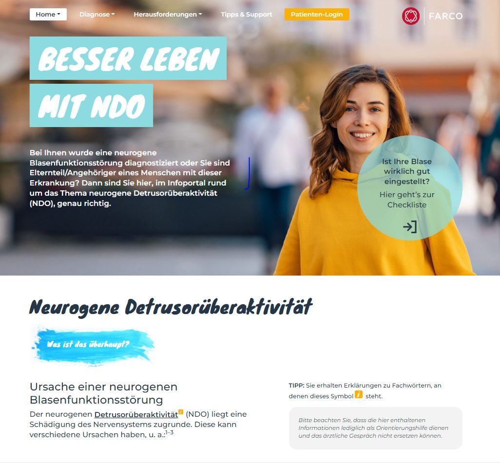 Informationsportal von FARCO-PHARMA zu NDO