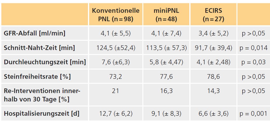 Tab. 2: Auszug Ergebnisse.
