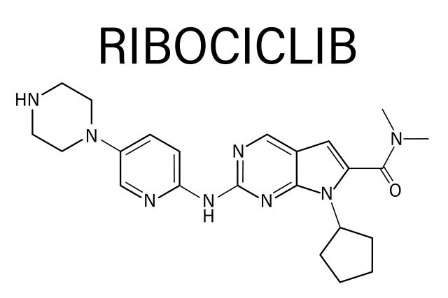 Chemische Struktur von Ribociclib, einem Krebsmedikament zur Behandlung von Brustkrebs