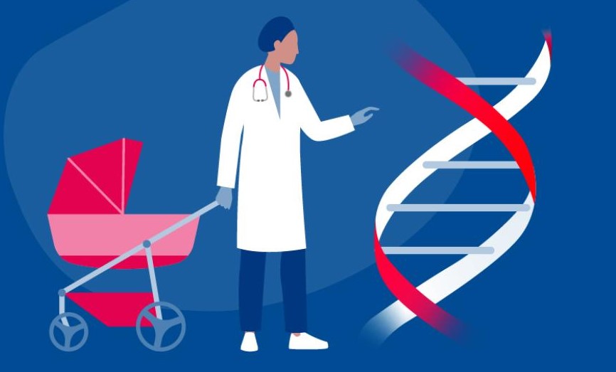 Symbolische Darstellung Ärzte zwischen Kind und Wissenschaft