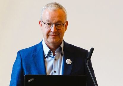 Dr. Axel Belusa, Präsident des Berufsverbands der Deutschen Urologie, lobte Praxis-Initiativen für Klima- und Umweltschutz. (Foto: Franziska Gätcke, DGU-Pressestelle)
