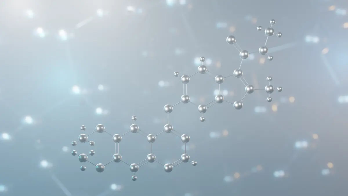 Darstellung einer molekularen Struktur, die die Wirkweise eines VEGFR-Hemmers symbolisiert.