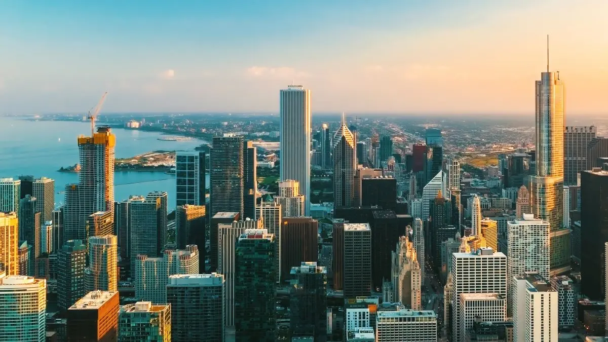 Chicago Skyline im Abendlicht als Symbolbild für ASCO 2026.